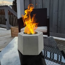 Mavalzy Tabletop Firepit, Portable Concrete Bowl Pot Fireplace, Indoor Outdoor - £30.49 GBP