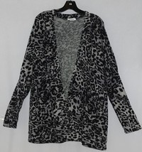 ZigZag Stripe Brand Black Gray Wild Peek A Boo Button Womens Cardigan Size XL - £27.64 GBP