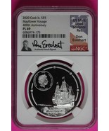 Rare 2020 PL 69 Cook Islands Silver Mayflower Voyage Everhart Signature ... - $115.43