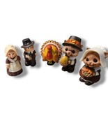 Vintage Hallmark Thanksgiving Pilgrim Chipmunk Squirrel Salt &amp; Pepper Sh... - $23.05 CAD