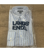 New No Iron Lands&#39; End Men&#39;s Dress Shirt Slim Fit Sz. 15-34 Blue Yellow ... - $15.00