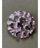 Vintage Lisner Marked Unique Cut-Out Abstract Leave Circle Brooch Pin - 1.5 inch - $16.69