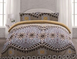 Mandala Flores Cobertor Cobija Suave Y Caliente Con Borrego 3 Pcs Tamaño Queen - £47.62 GBP