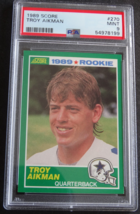 1989 Score #270 Troy Aikman RC Dallas Cowboys Football Card PSA 9 Mint - £71.77 GBP