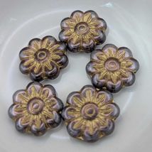 Daisy Czech Beads - 5, 18x18mm beads - $5.95+