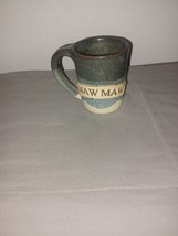 Stegall signed Art Pottery Stoneware Glazed Maw Maw Coffee Tea Mug Blue - £11.80 GBP