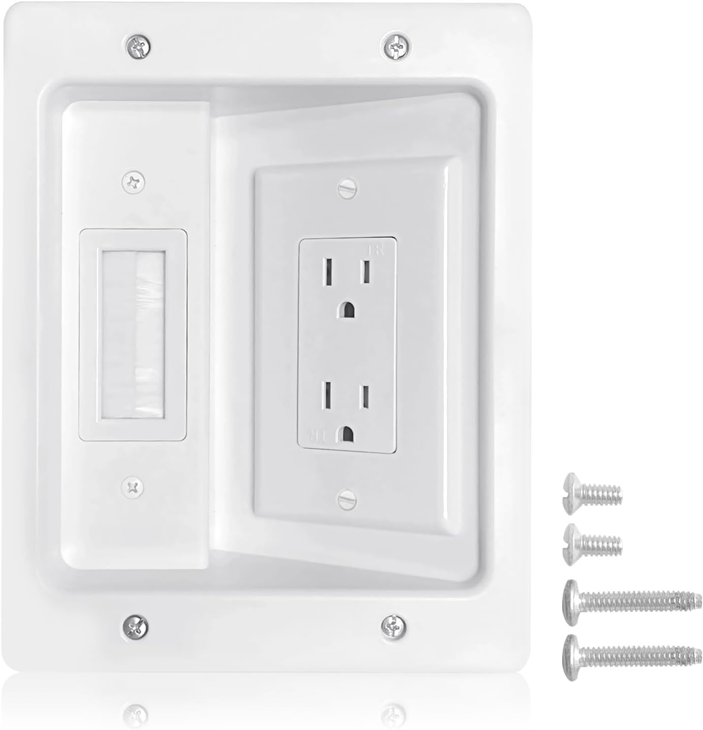 Recessed Outlet Box In Wall Cable Management Kit, Cable Pass Through Wal... - $38.99