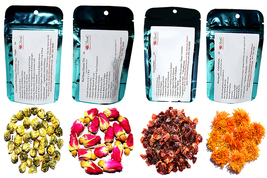 Tea Sampler, 4 Flower Herbal Teas, Decaffeinated, Loose Leaf Tea - £12.71 GBP