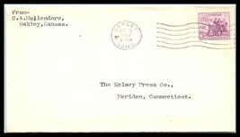 1934 US Cover - Oakley, Kansas to Meriden, Connecticut U9 - £2.33 GBP