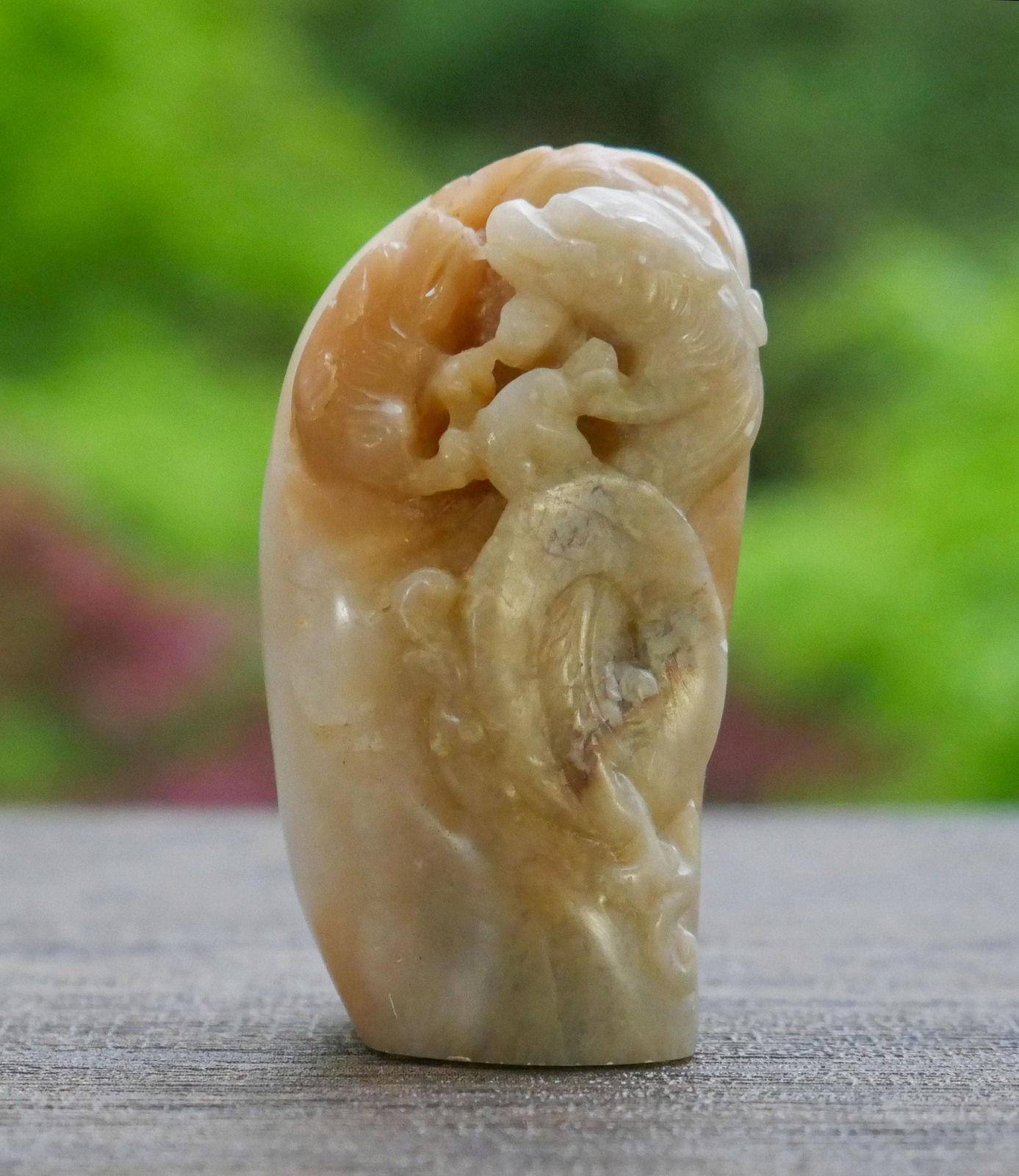 Vintage Chinese Carved Dragons Sculpture | Scholar’s Stone Carving | Asi... - $64.35