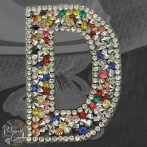 5038, 5065 - Letter D Multicolor Rhinestone Iron On Patch  - $5.50 CAD