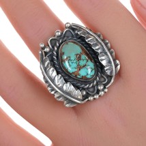 sz7.25 Vintage Native American silver and turquoise ring - £193.82 GBP