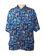 Vintage 2004 Marvel Spiderman 2 Blue Brown Colorblock Aloha Camp Shirt X... - £55.74 GBP