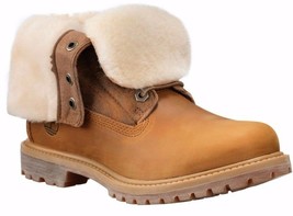Women&#39;s Timberland Authen SHEARLING FOLD-DOWN BOOT, Wheat  A16CR231 Size... - £151.80 GBP