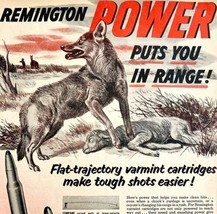 Remington Kleanbore Ammo Rifle 1953 Advertisement Coyote Livestock DWDD20 - £39.95 GBP