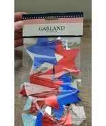 Red White And Blue Stars Garland, 6&#39;. 4th Of July, Patriotic-Brand New-S... - £11.17 GBP