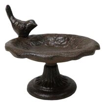 Cast Iron Rustic Whimsical Bird On Fountain Bird Feeder Bath Small Sculp... - $19.99