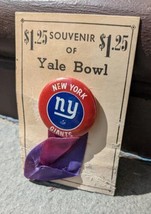 RARE OLD NEW YORK GIANTS NFL Football with RIBBON PINBACK ON ORIGINAL CARD - $19.99