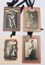 Four (4) FG &amp; Co Halloween Postcard Sized Die-Cut Edge Cards w/ Ribbons 6&quot; x 4&quot; - £11.18 GBP