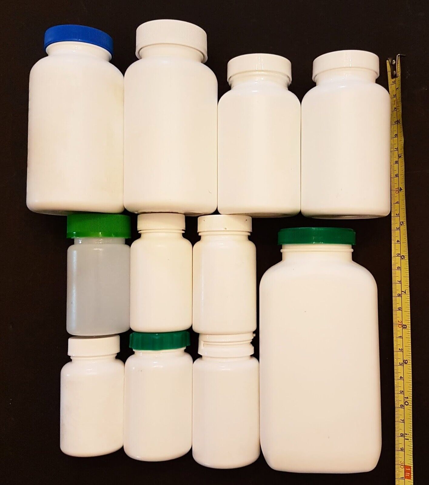 EMPTY Pill Bottle LOT of 11 Misc White Plastic Craft Storage Variety of ... - $5.87
