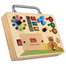 Montessori Led Busy Board For Toddlers ,Led Light Switch Toy Wooden Sensory Mont - £25.81 GBP