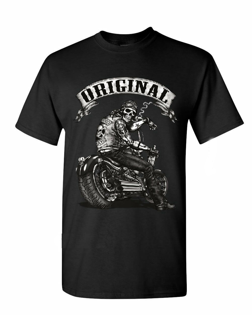 Authentic Biker Vibes: Explore Our Original Tees Collection Black T shirt - $9.99
