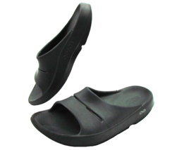 Oofos OOAHH Comfort Black Recovery Sandals Slip On M7 W9 Open Toe Lightweight - $23.07