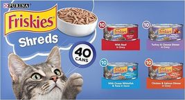 Purina Friskies Wet Cat Food Variety Pack, Shreds - (40) 5.5 oz. Cans - £22.80 GBP