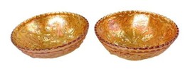 Imperial Glass Marigold Carnival Lustre Rose Pattern ~5&quot; Berry Bowls Set Of 2 - £19.77 GBP