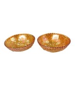 Imperial Glass Marigold Carnival Lustre Rose Pattern ~5&quot; Berry Bowls Set... - $24.74
