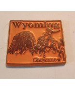 Wyoming die cut rubber fridge magnet orange brown Cheyenne cowboy Stone - £6.46 GBP