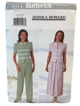 Butterick Sewing Pattern 4914 JESSICA HOWARD Top Skirt Pants Size 12-16 Miss - £7.66 GBP