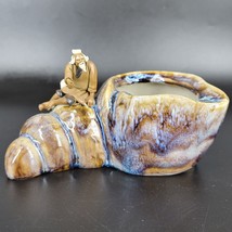 Shiwan Art Pottery Ashtray Plant Pot Asian Figure Mudman Drip Glaze MCM ... - $40.06