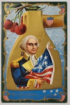 Patriotic George Washington American Flag Patriotism Golden Ax Postcard I30 - £10.19 GBP