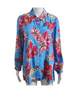 NEW John Mark Floral Print Point Collar 3/4 Sleeve Button Front Shirt Sm... - $42.91