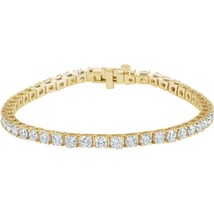 Authenticity Guarantee 
18K Yellow Gold 7 Carat Diamond Tennis Line Bracelet ... - £18,763.41 GBP