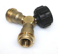 Propane Y-Splitter Tee Solid Brass Male QCC &amp; 2-Female QCC 4 BBQ grill, ... - $18.69