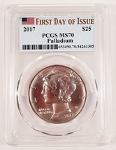 2017 $25 PALLADIUM 1 OZ. EAGLE VALUTATO DA PCGS COME MS70 FDOI - $3,355.01