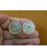 (EE-213) iridescent Lemon yellow daisy flower Czech glass clip or post e... - $442.77 MXN