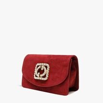The California Burgundy Suede Leather Handbag image 3