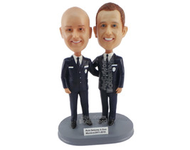 Custom Bobblehead Two Pilots Dressed In Their Uniform Like A Beautiful Couple -  - £120.45 GBP