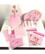 A Princess Barbie Party Paper Goods Pink Accessories Decoration 12 Item Lot - £23.35 GBP
