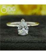 2.10 TCW Pear Cut Moissanite Diamond Solitaire Ring,Engagement Ring,14K ... - $1,043.07 CAD
