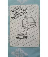 Instructions For Sunbeam 1400 Watt Professional Hair Dryer - $8.21 CAD