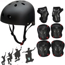 Besmall Adjustable Skateboard Skate Helmet with Protective Gear Knee Pad... - £35.34 GBP