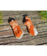 Calcite Crystals Orange Red Clear Set of Two Chakra Energy Healing &amp; Med... - £15.73 GBP