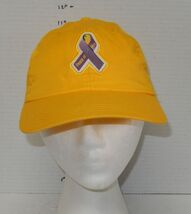 Ahead Light Weight Cancer Awareness adjustable Hook &amp; loop Hat Cap Yello... - $14.80