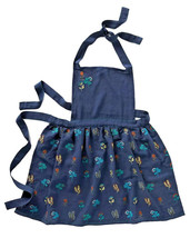 Anthropologie Flora &amp; Fauna Apron Floral Embroidery Linen Bl As Seen on TV Drew - £39.93 GBP