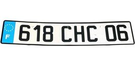 Vintage French License Plate 618 CHC 06 EU France Metal 20.5” - $49.49