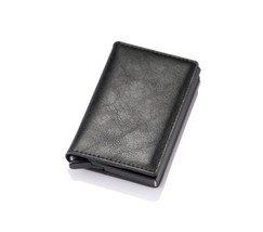 Men Smart Wallets Anti-magnetic Card Holders PU Leather Purse Women Purses Mini  - £23.15 GBP